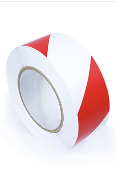 Varningstejp/Pvc  Röd/Vit 50mm x 33m
