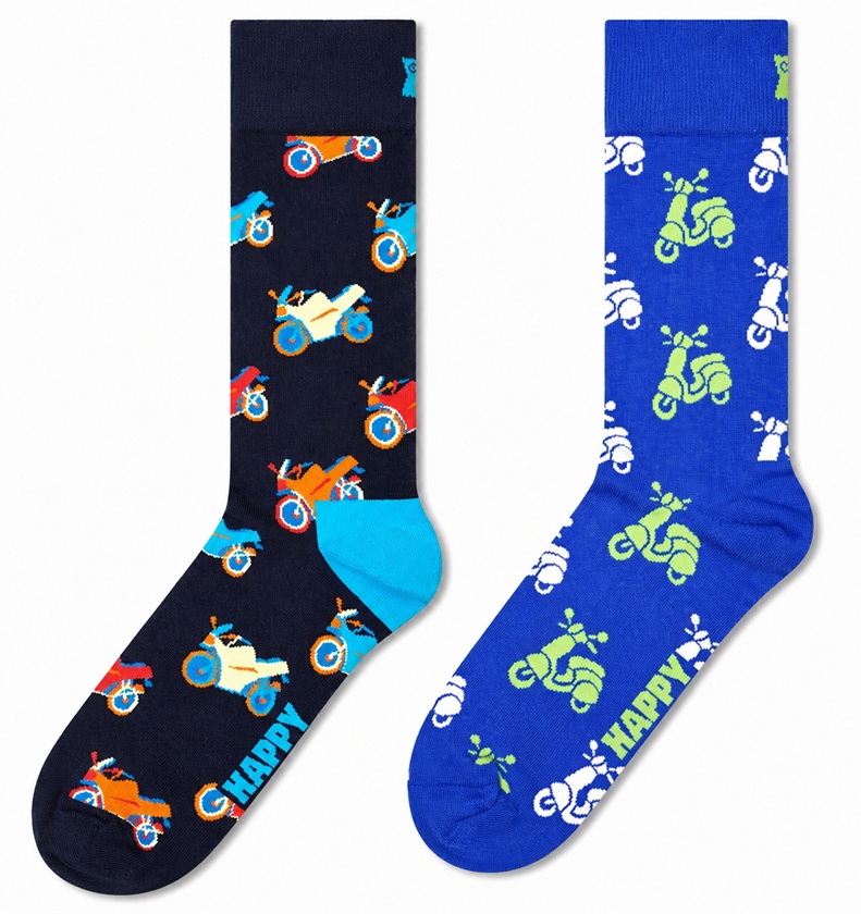 2-Pack Happy Socks Scooter and Motorbike Socks