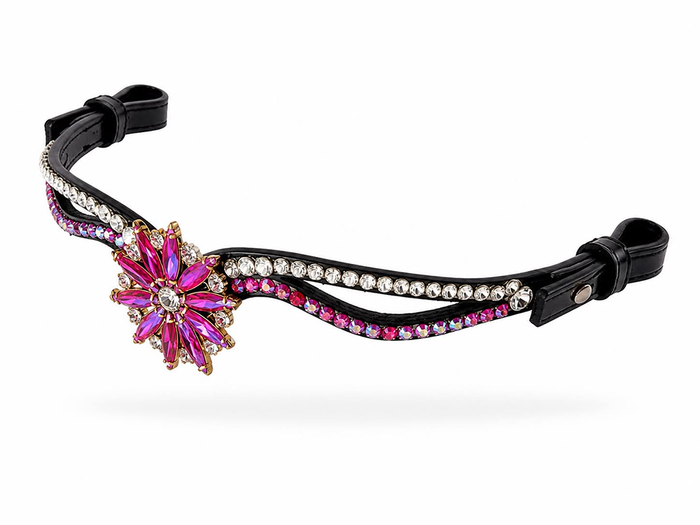 PANNBAND "FLOWER" - rosa/crystal - 2