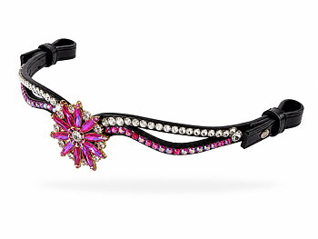 PANNBAND "FLOWER" - rosa/crystal
