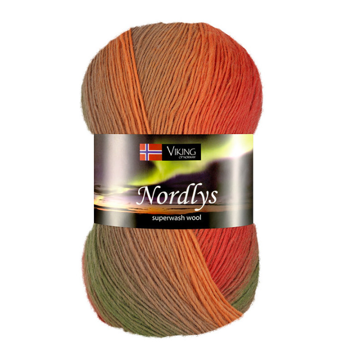 Nordlys - Multi orange, brun och grön