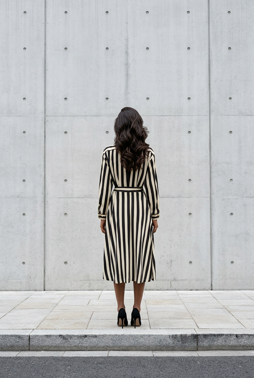 Melba Shirt Dress - Black/Cream - Isay