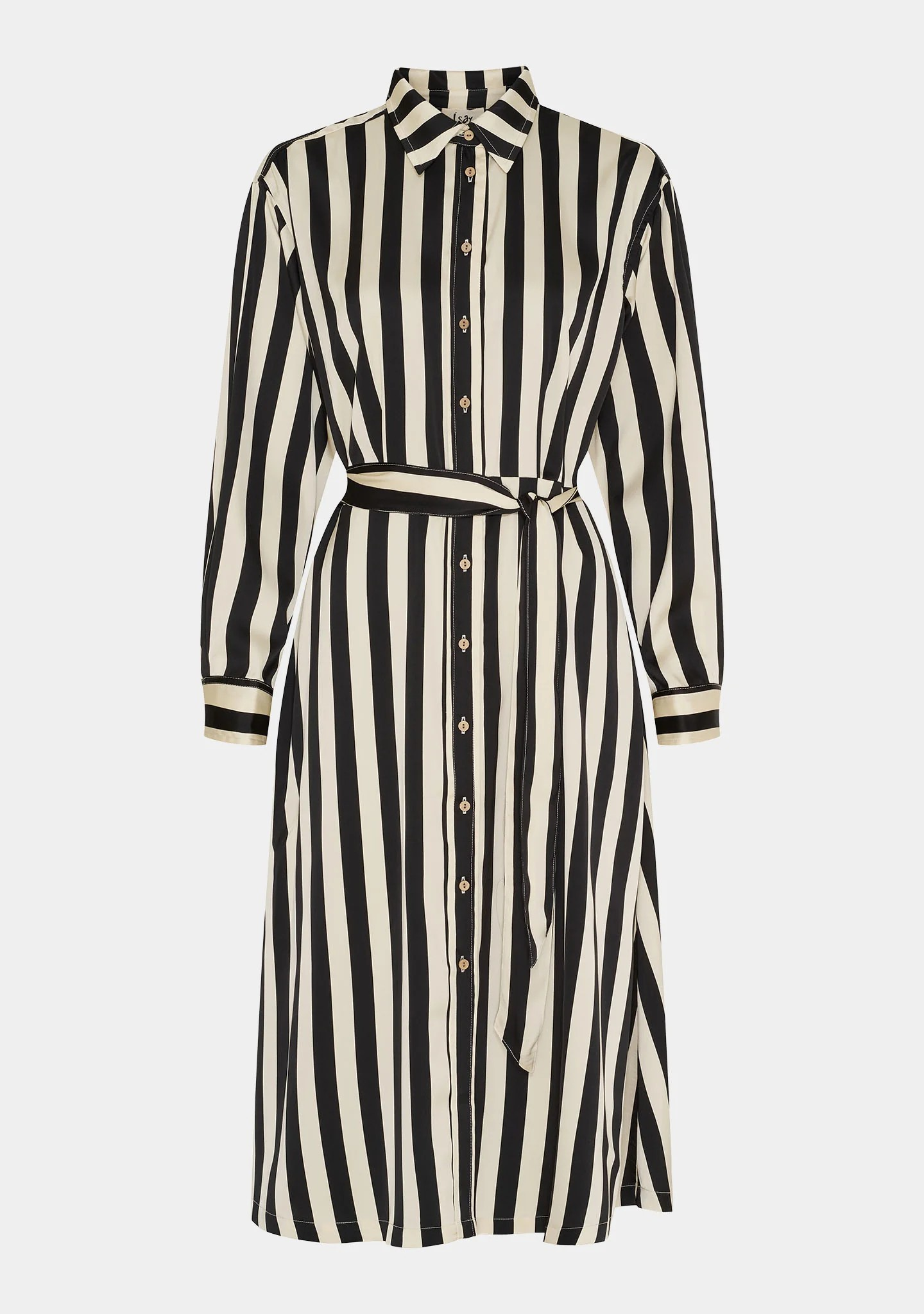 Melba Shirt Dress - Black/Cream - Isay - 3