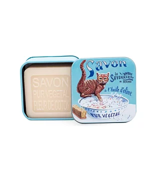 Marseille Soap in a Tin, Cat in a Bowl, 100 g