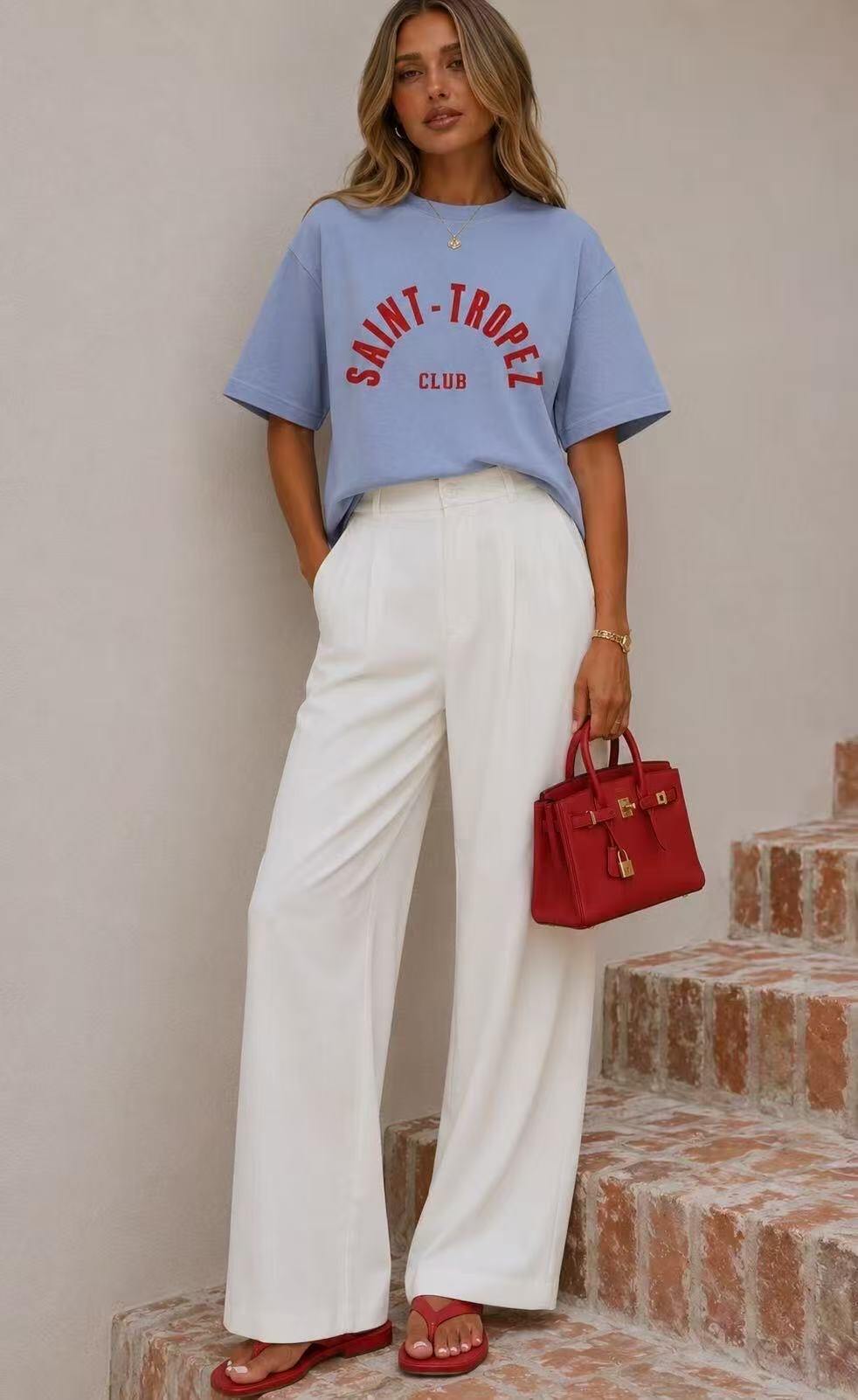 T-shirt blue Saint Tropez
