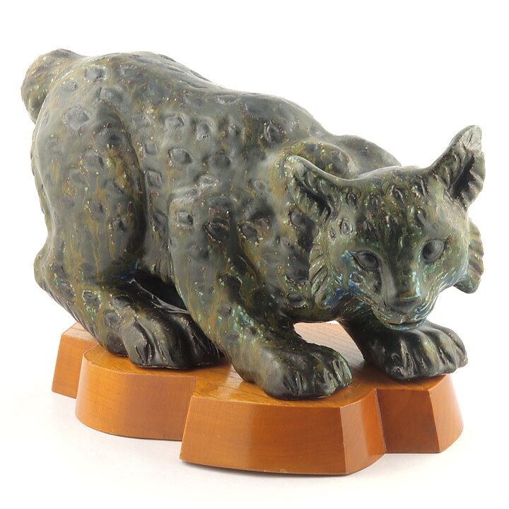 グナー・ニールンド  傑作  オオヤマネコの彫刻  35/19cm  1950年代 