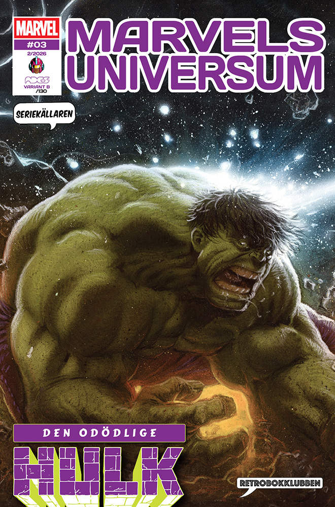 Marvels Universum 2026 nr 2, Nytt nummer, variant med Seriekällaren!