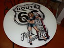 Glas Bord Route 66 50cmx50cm skala 1:1