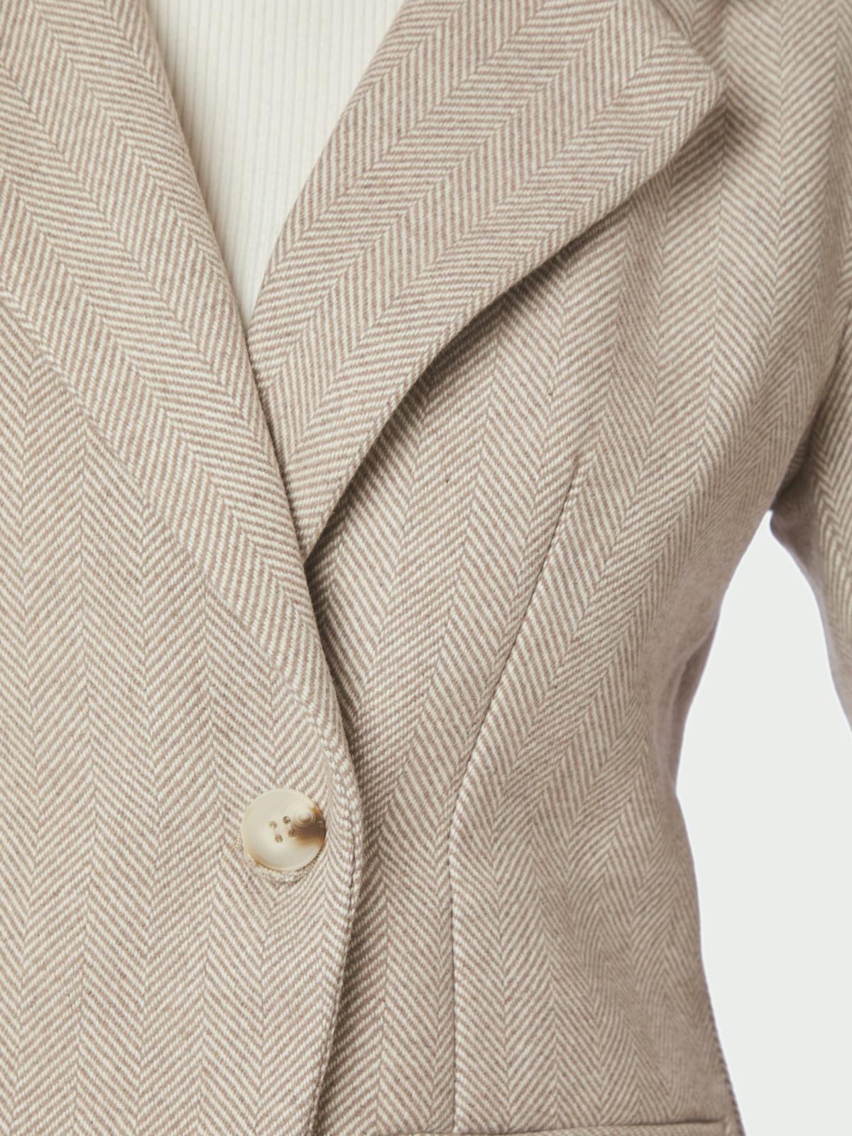 Neo Noir Bowie Herringbone Blazer, Sand - 6