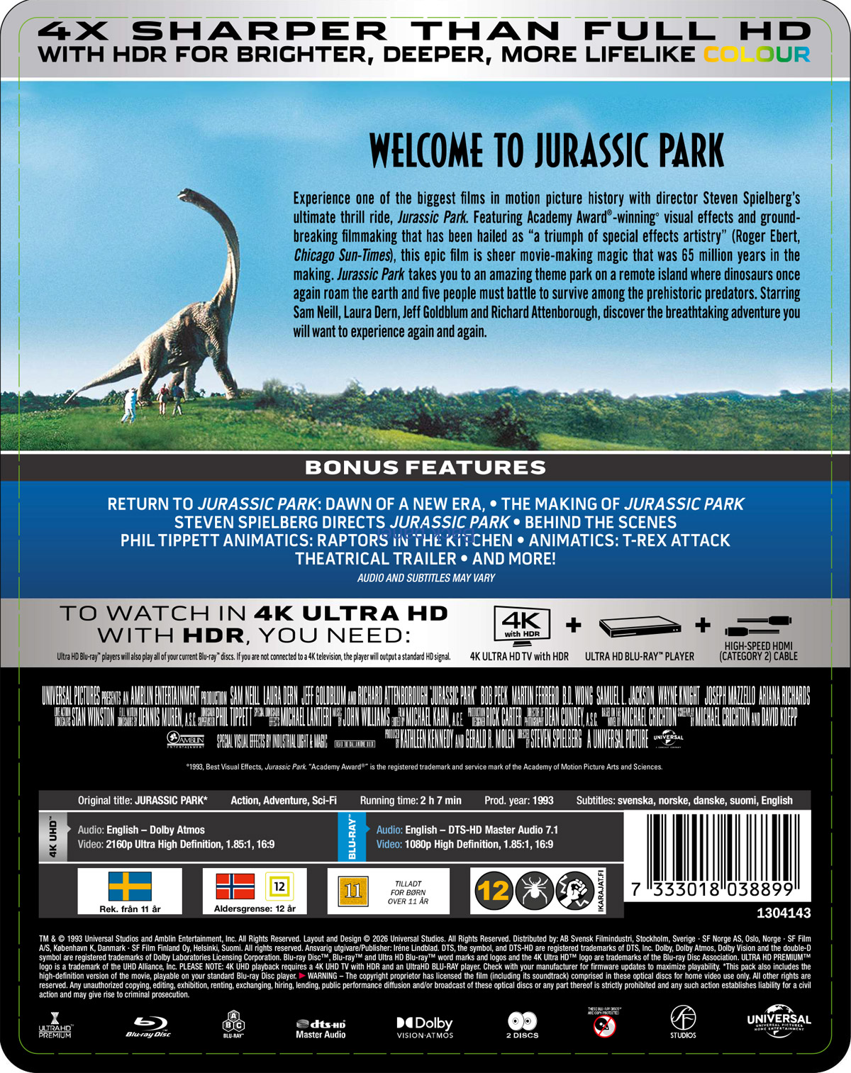 Jurassic Park (Black Edition Steelbook) (4K Ultra HD + Blu-ray) - 2