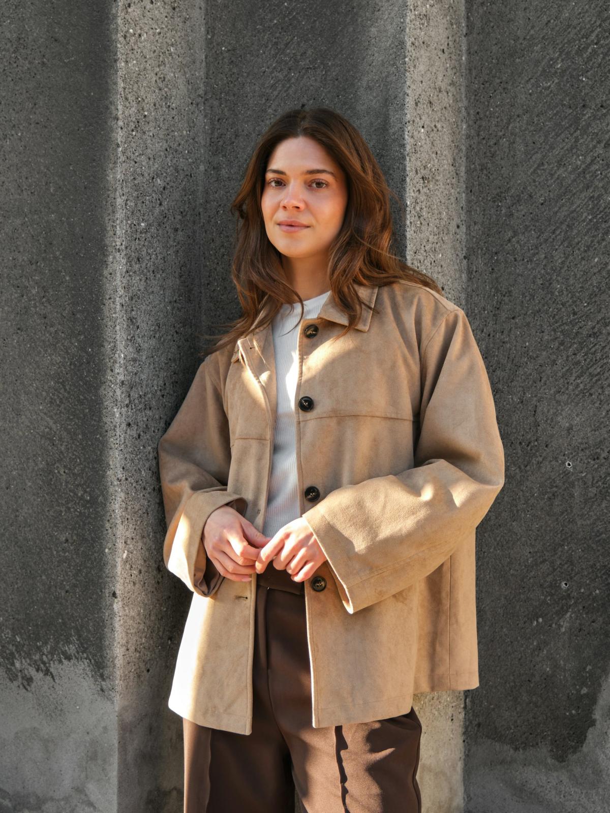 Neo Noir Ravina Faux Suede  Jacket,  Sand - 8