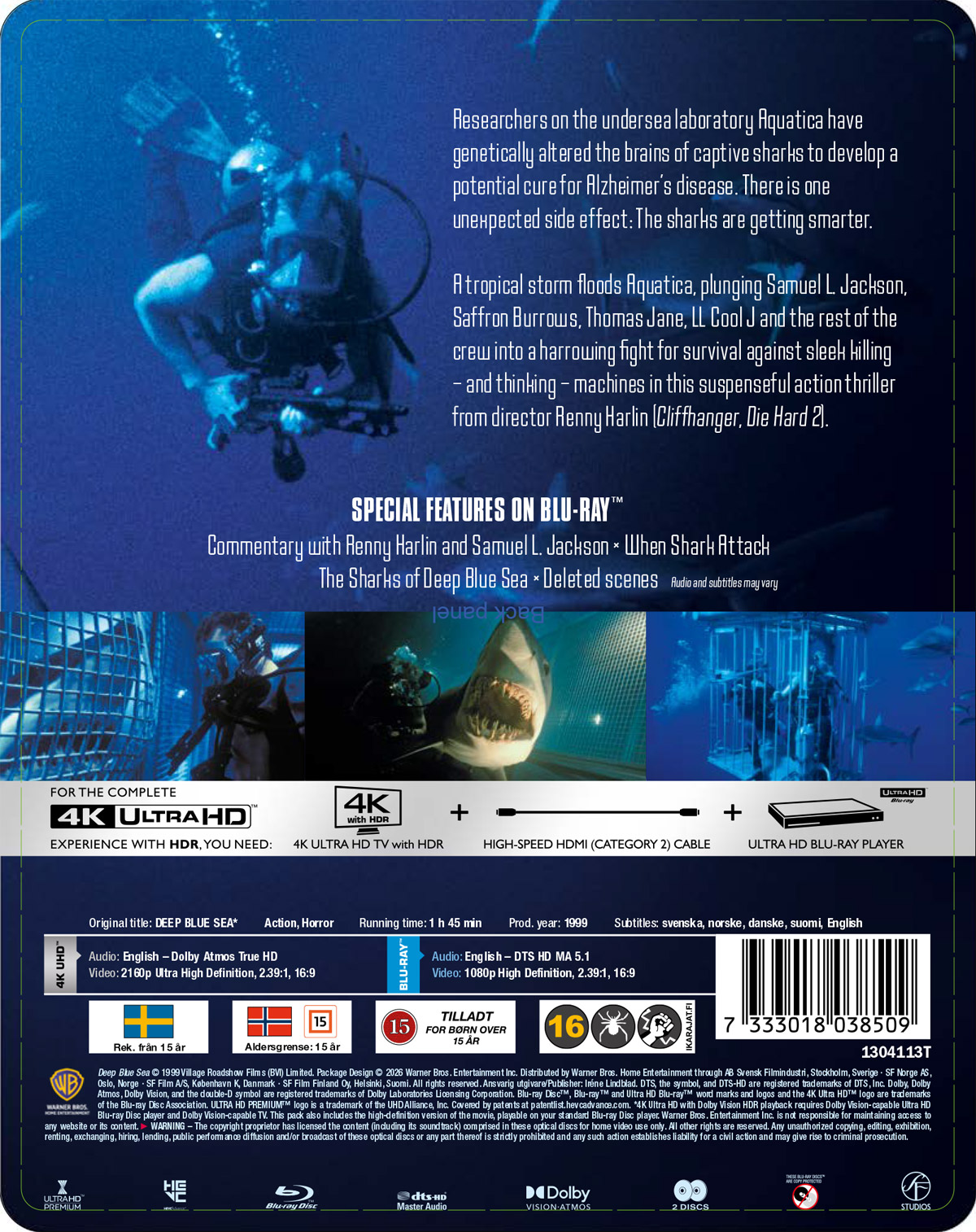 Deep Blue Sea (Limited Edition Steelbook) (4K Ultra HD + Blu-ray) - 2