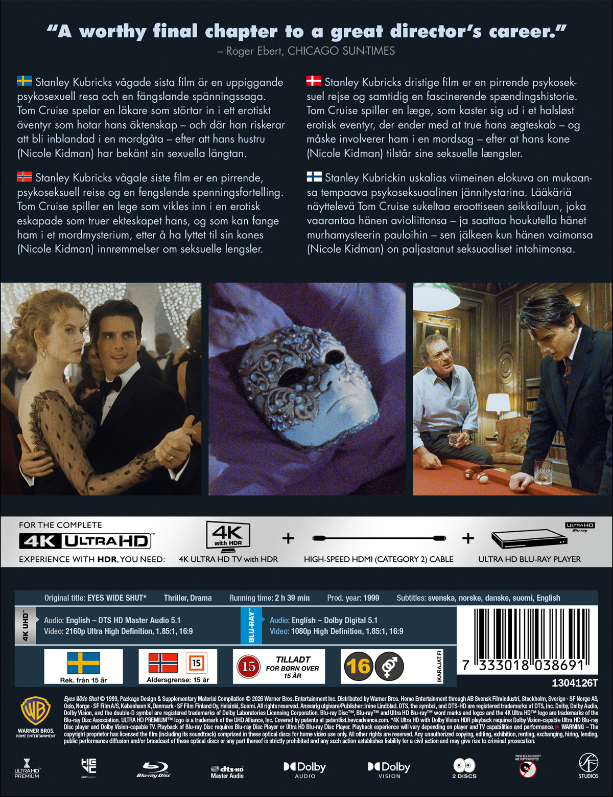 Eyes Wide Shut (Limited Edition Steelbook) (4K Ultra HD + Blu-ray) - 2