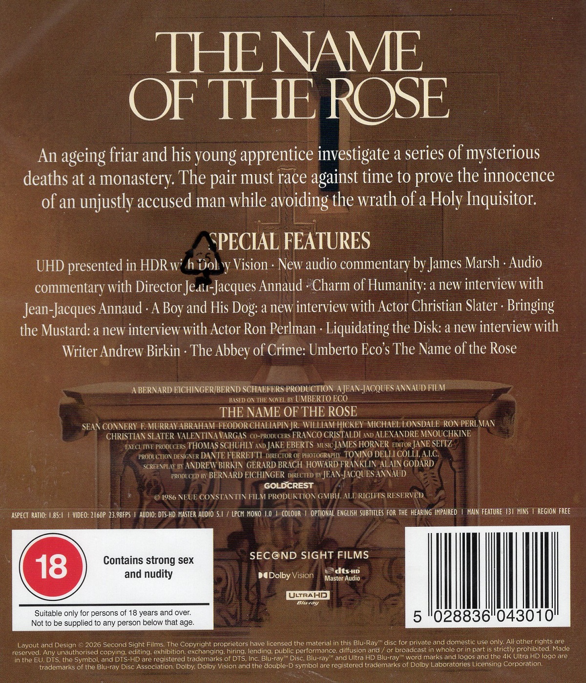 The Name of the Rose (ej svensk text) (4K Ultra HD) - 2