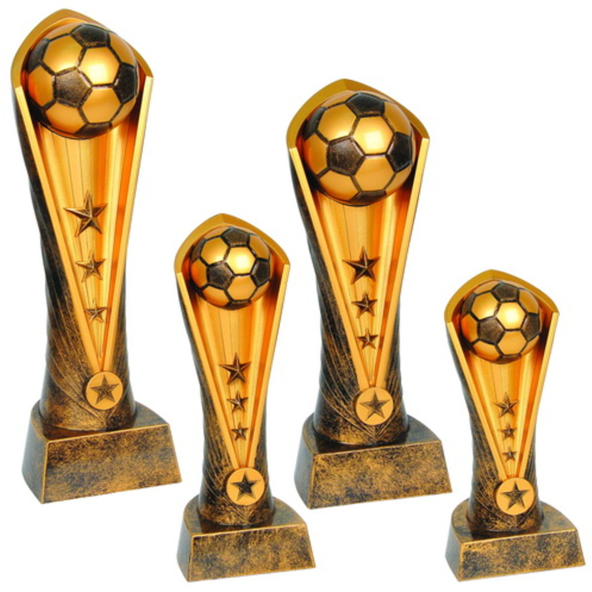 Fotbollstatyetter 4 olika storlekar