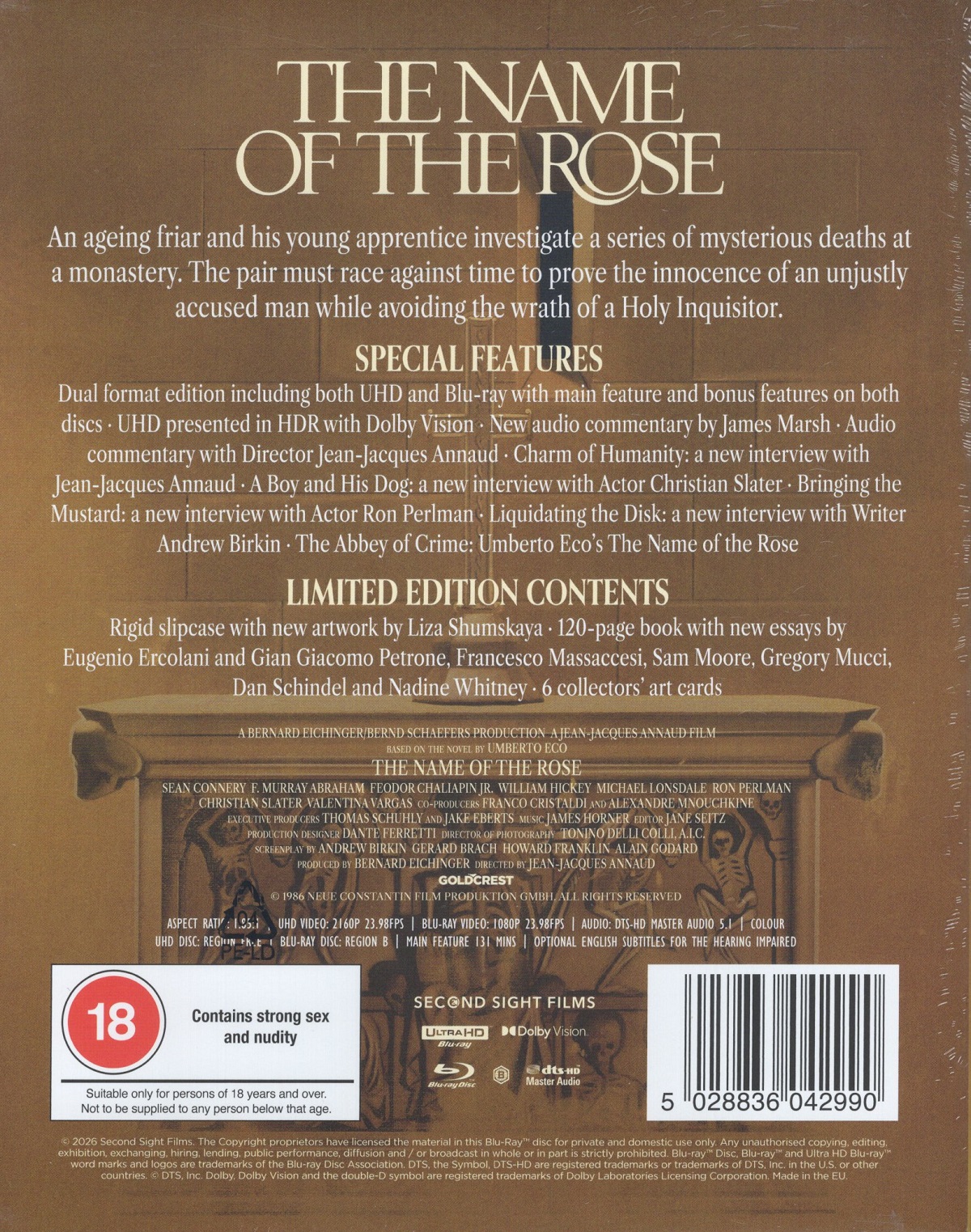 The Name of the Rose (Limited Edition) (ej svensk text) (4K Ultra HD + Blu-ray) - 2