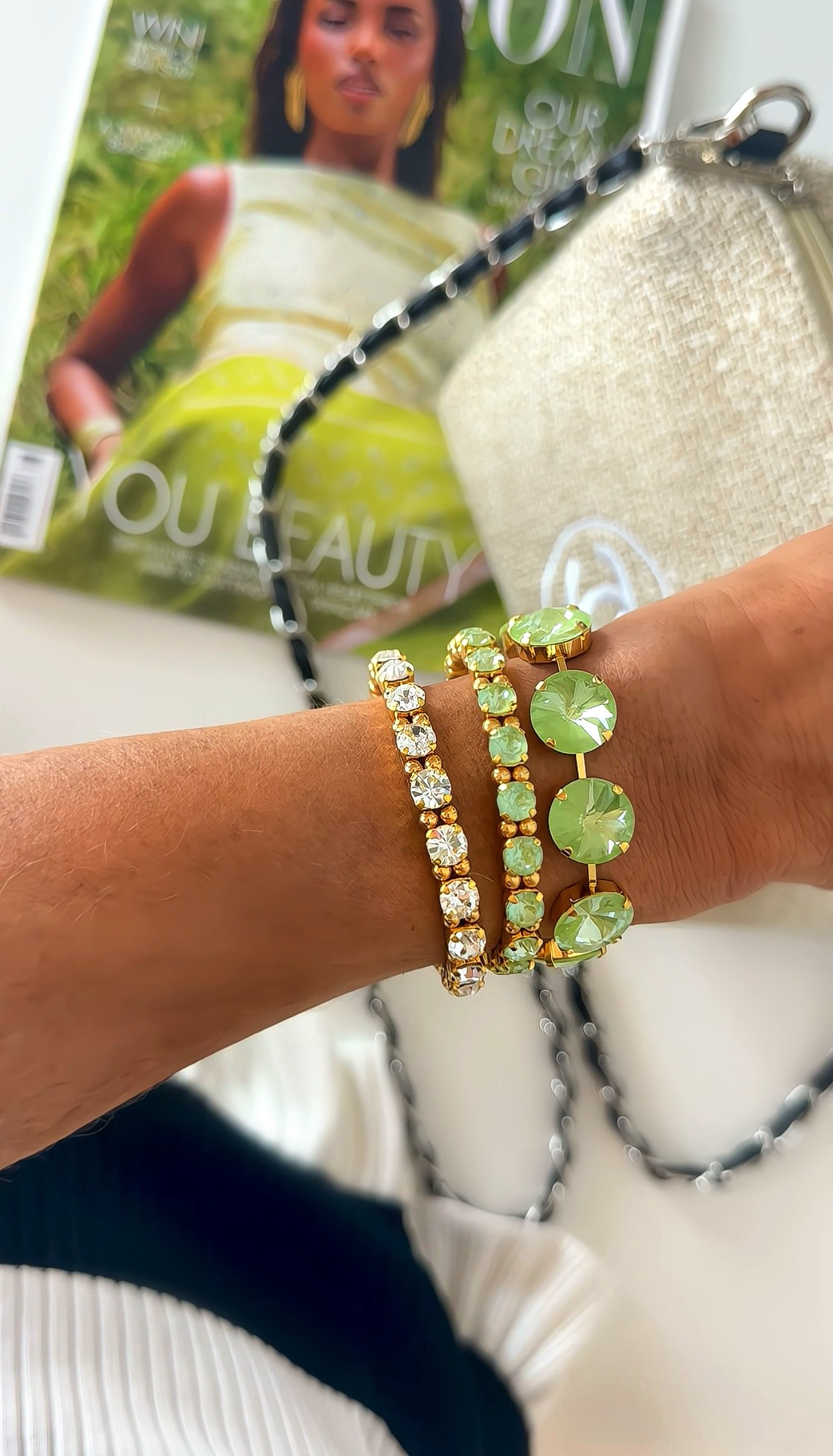 Bracelet Angelina Paradise Green Lux Gold - 4