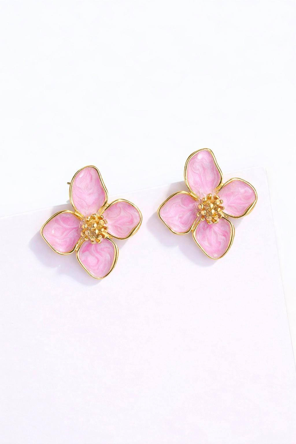 Earrings flower pink