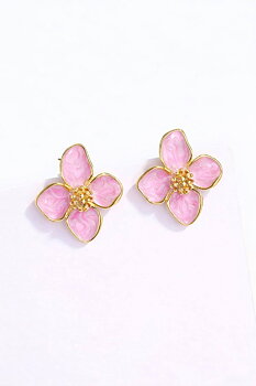 Earrings flower pink