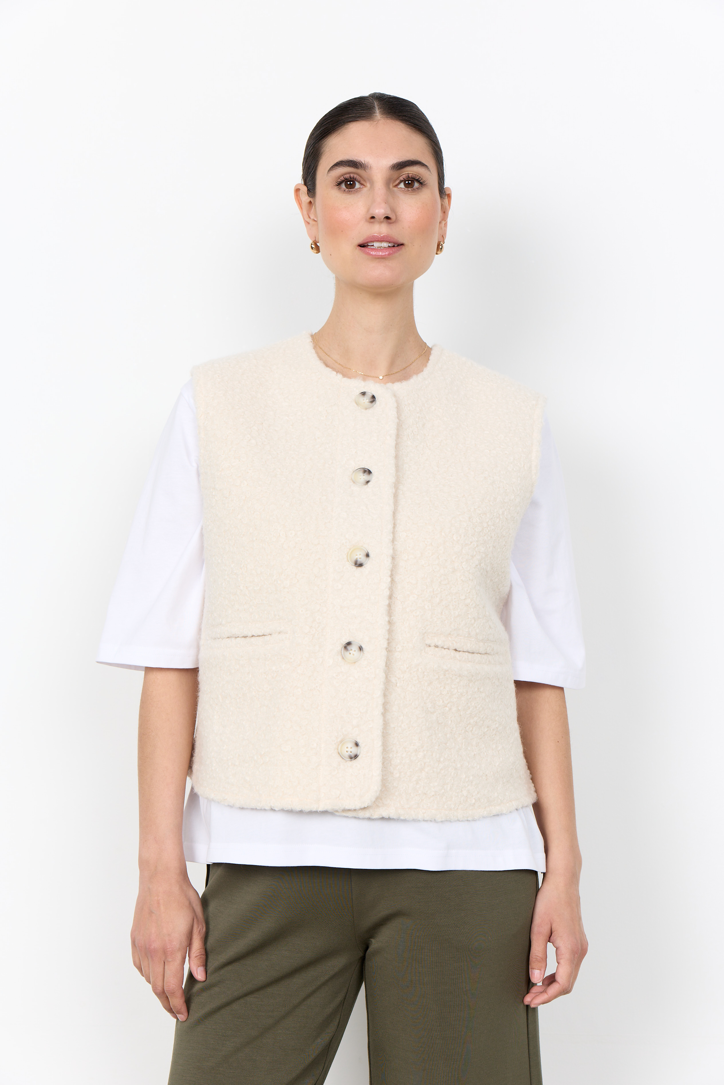  SC-SHAIMA 10 Waistcoat  Väst i offwhite