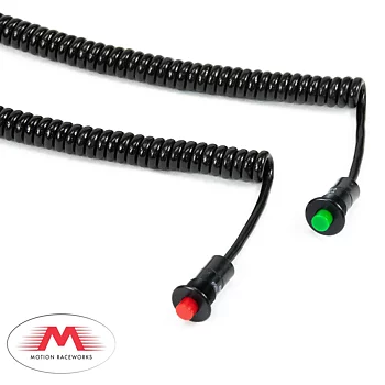 Motion Raceworks Momentary Small Push Button w/6' Wound Cord (Red or Green)