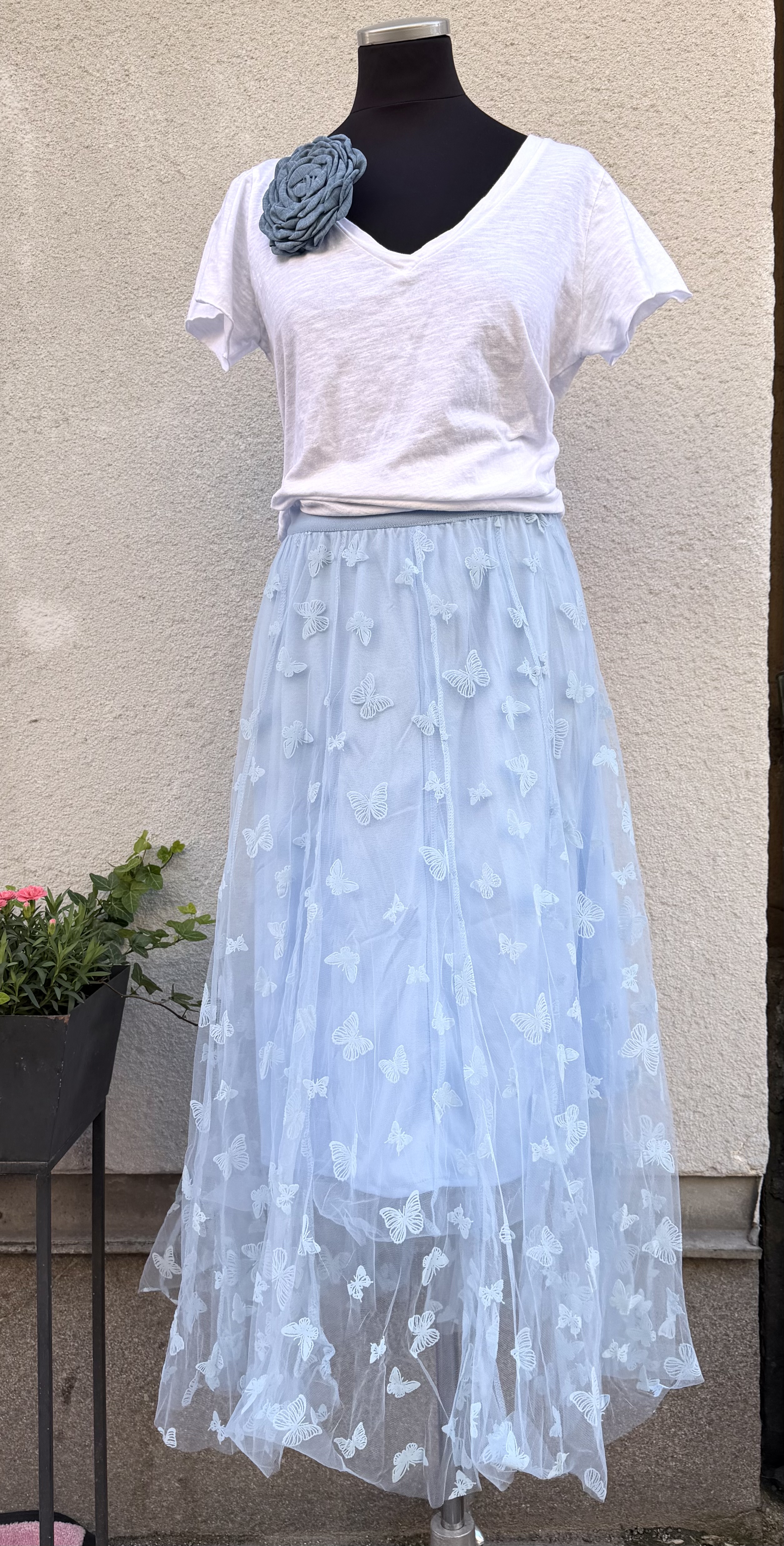Butterfly skirt - light blue