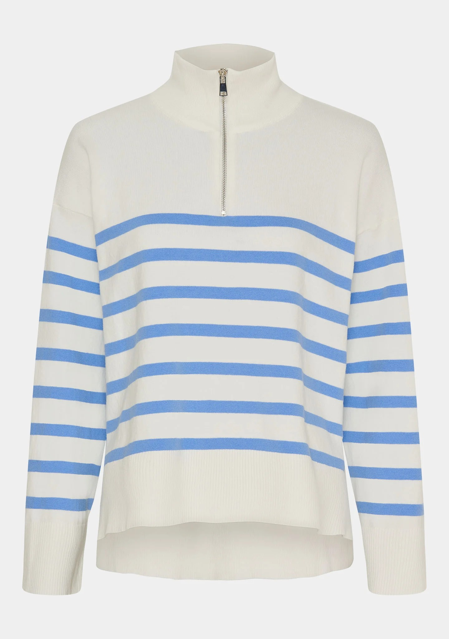 Frigga Zip Pullover - Broken White / Skyblue - Isay - 5