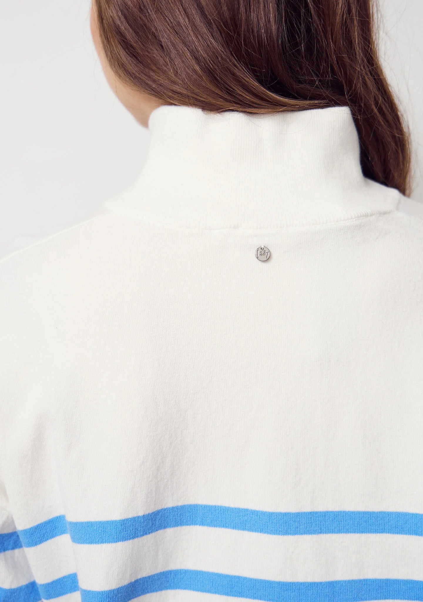 Frigga Zip Pullover - Broken White / Skyblue - Isay - 3