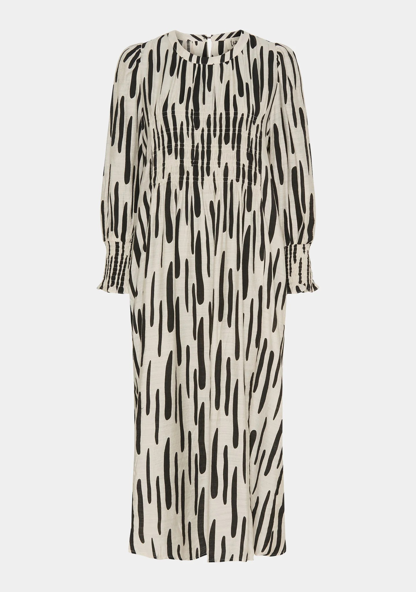 Ane Smock Dress - Black Brushstrokes - Isay - 4