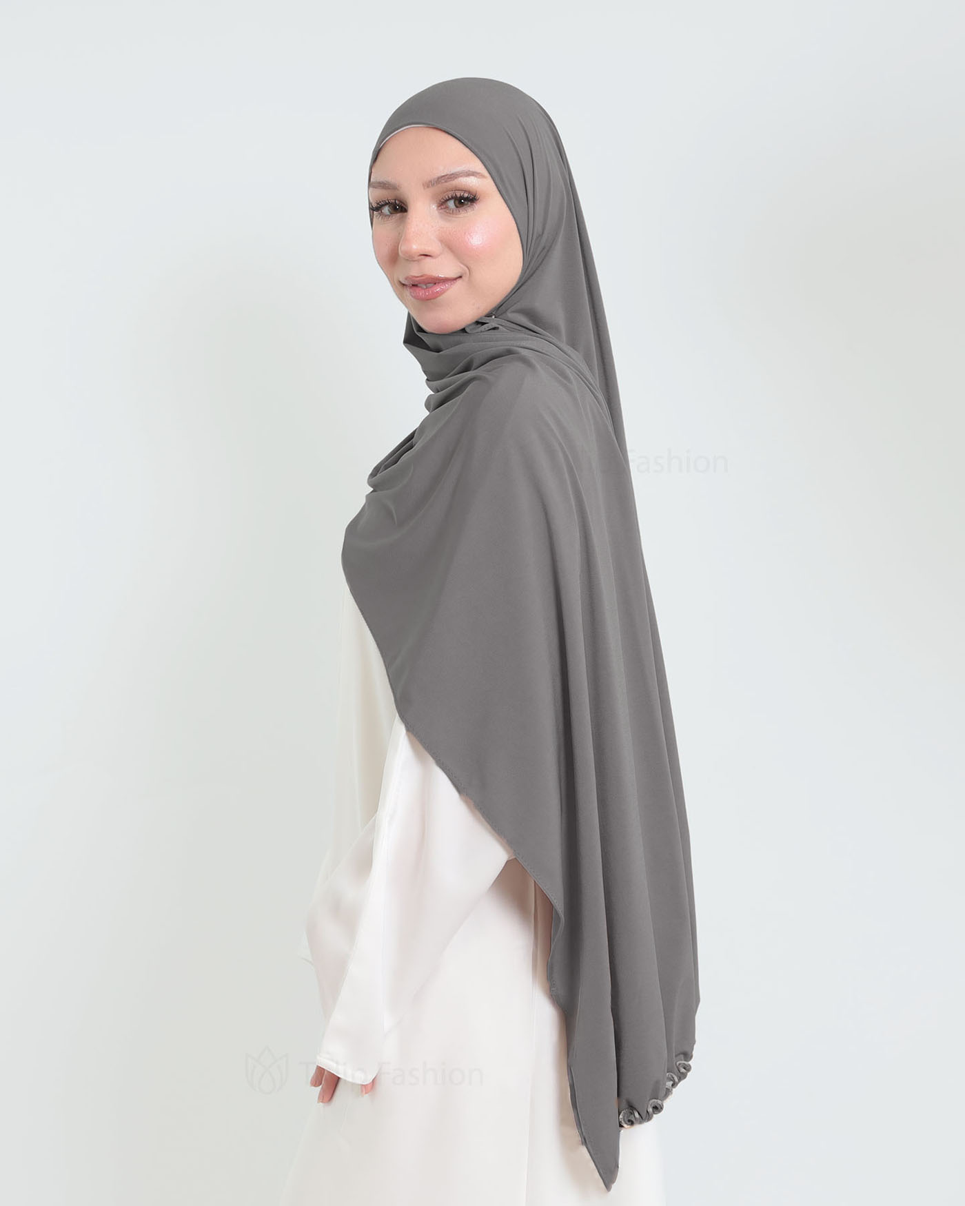 Hijab - Lycra - Medium Gray - 3