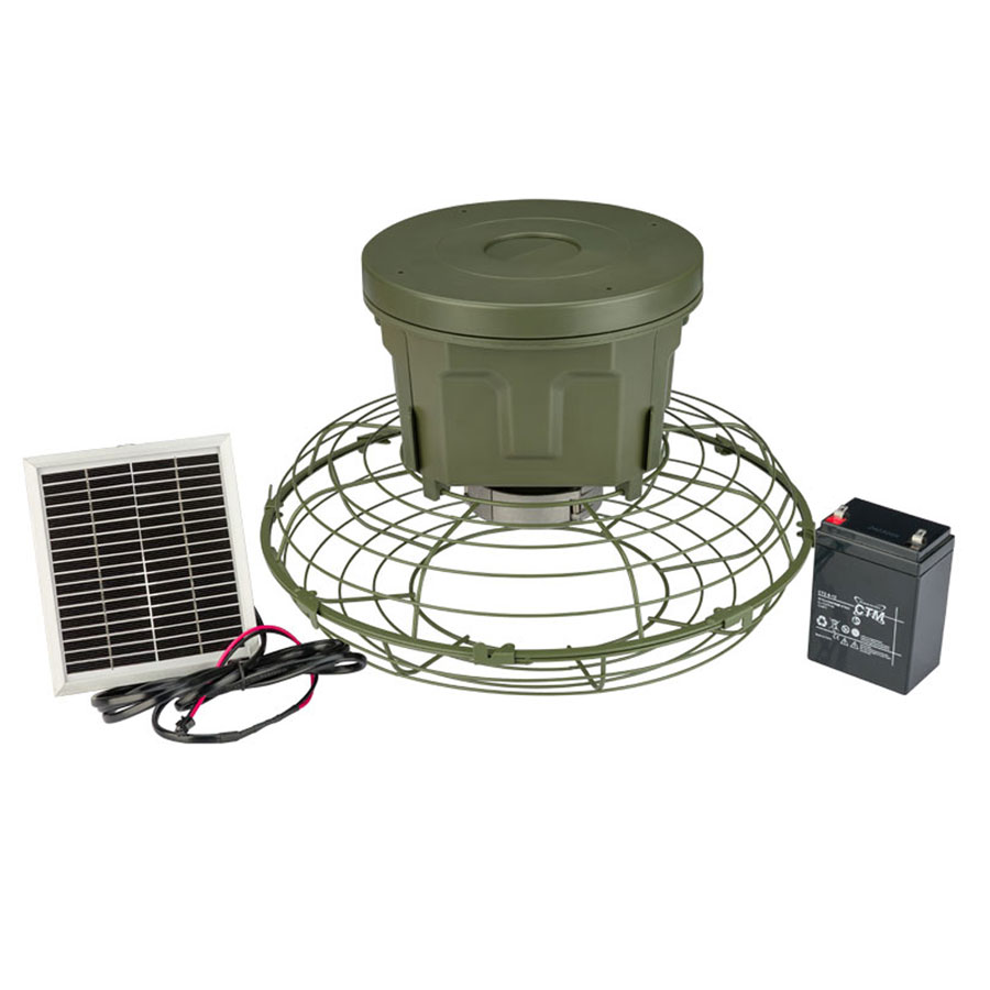 Eurohunt Evolution 2.0 Foderspridare (12V) med Batteri/Solpanel