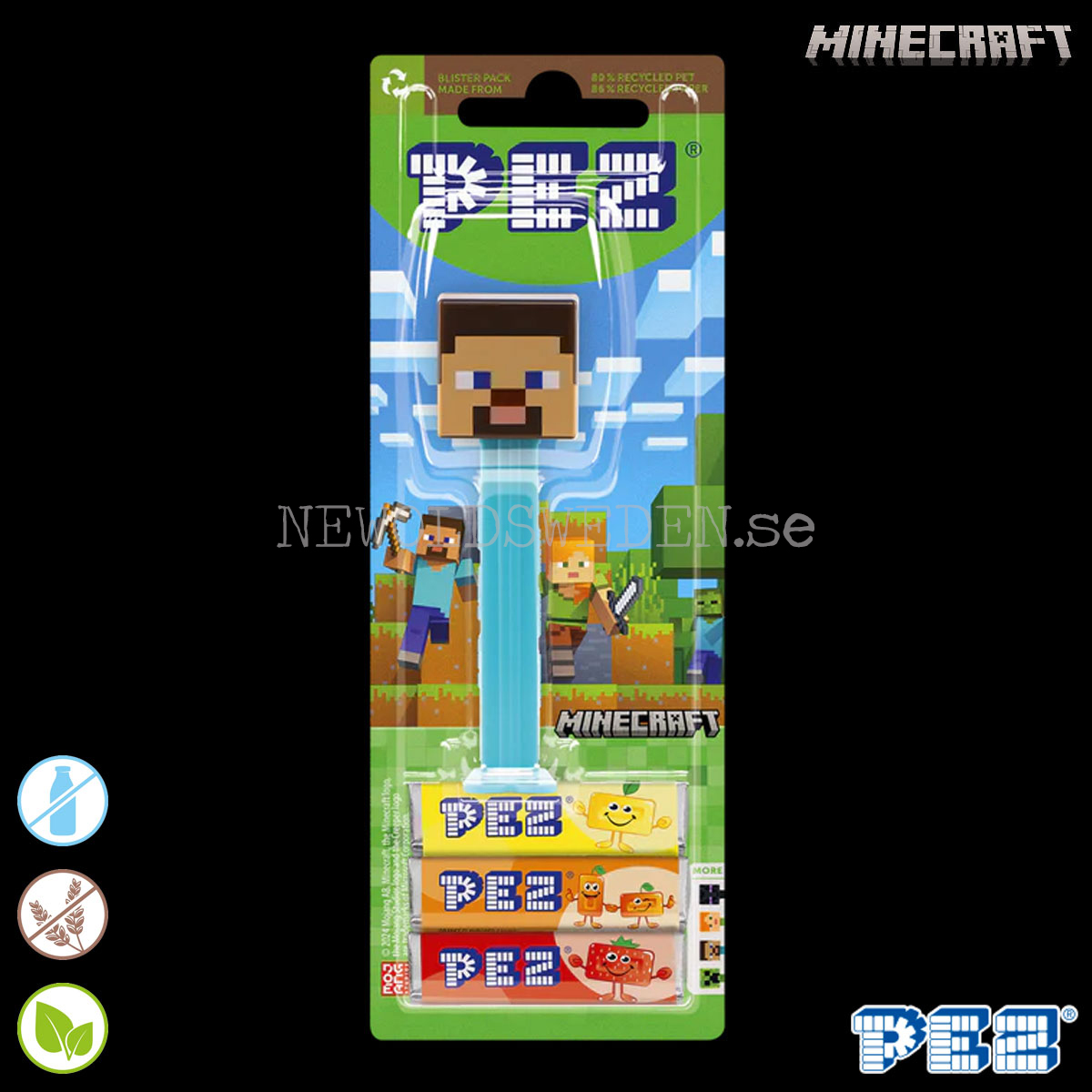 PEZ Dispenser STEVE + Candy - Minecraft - PE100 - 3
