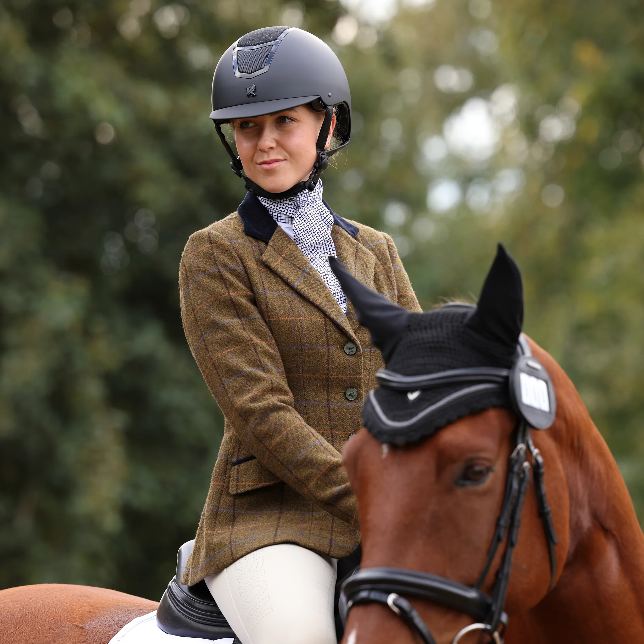 Aubrion Saratoga tweed Ulljakke dame Oak Brown  Check - 5