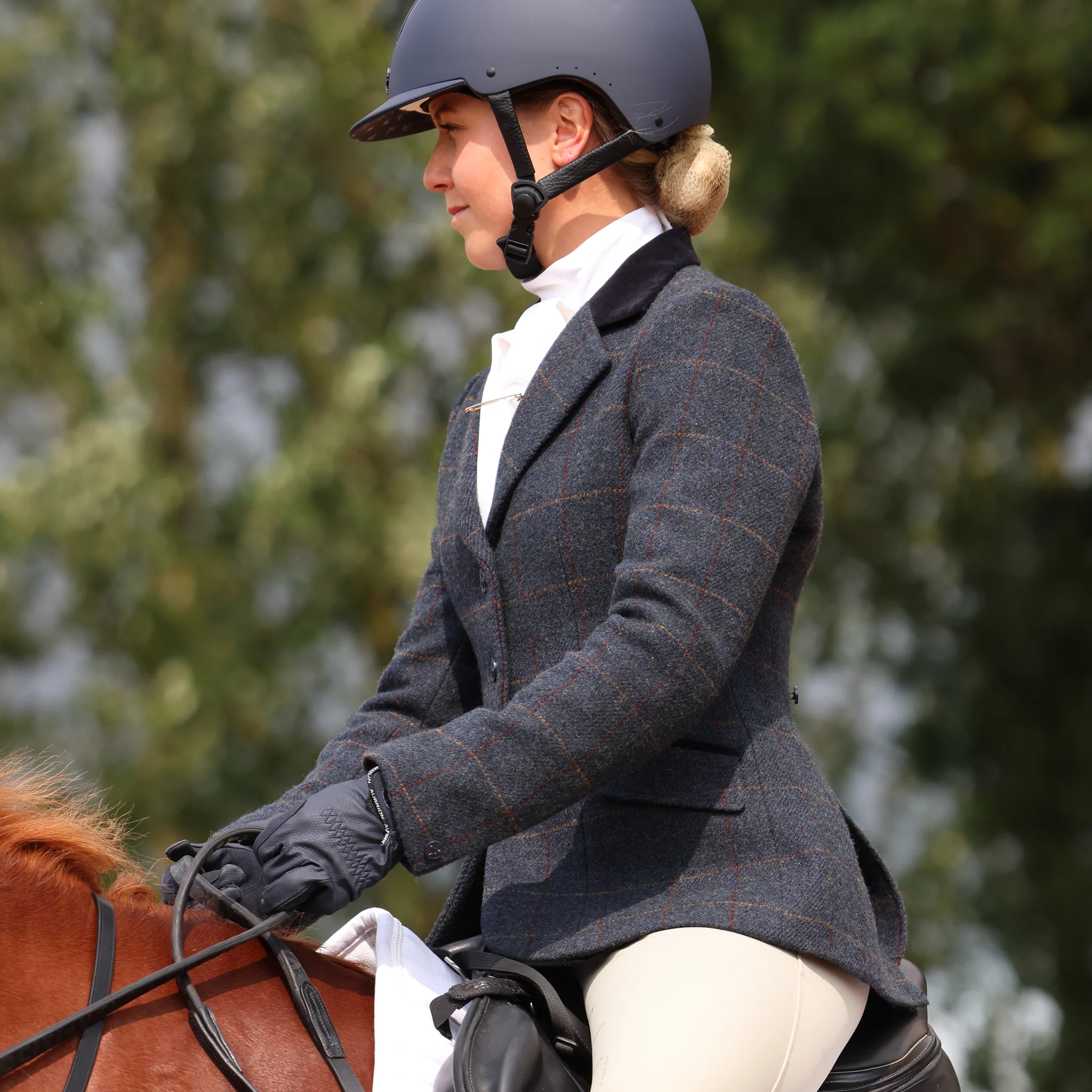 Aubrion Saratoga tweed Ulljakke dame Navy Check - 4