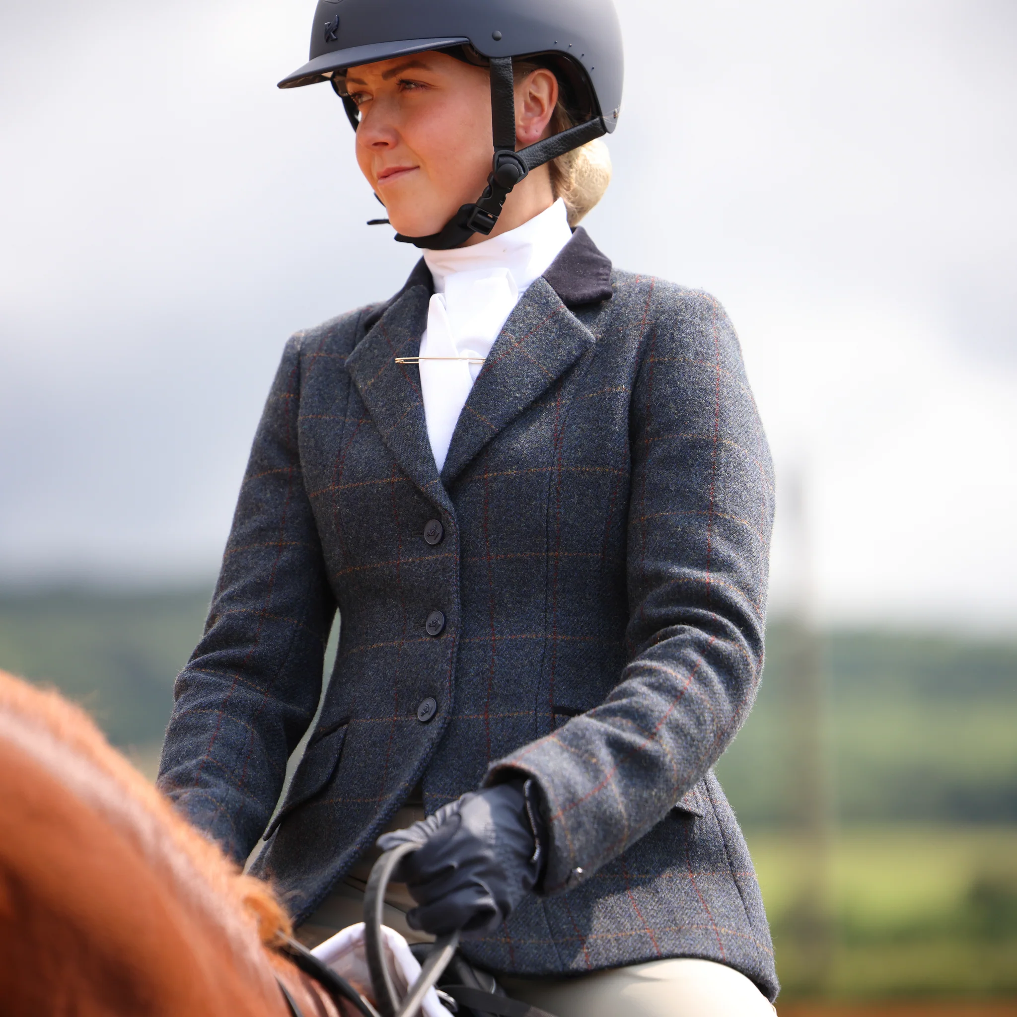 Aubrion Saratoga tweed Ulljakke dame Navy Check - 3