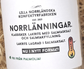 Norrlänningar 250g - Lakrits med salmiaksalt och salmiakfyllning