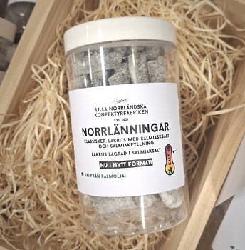 Norrlänningar 250g - Lakrits med salmiaksalt och salmiakfyllning