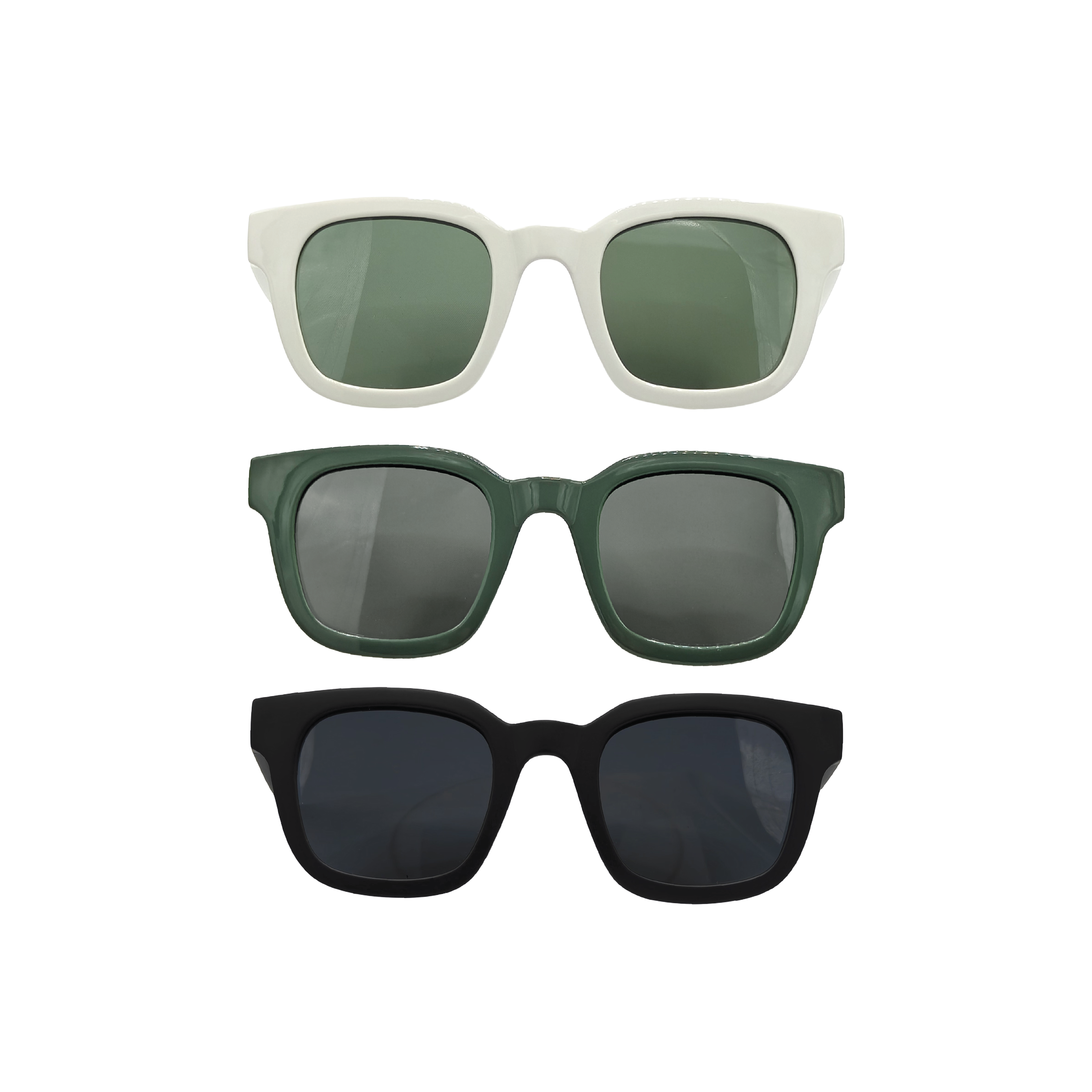 Sunglasses -3pack (black, white & green)