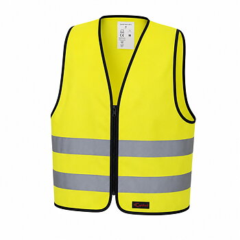 Reflexväst med dragkedja vuxen gul M-XXL