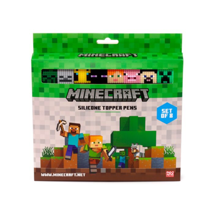 Minecraft 8-Pack Penna med Smal Spets med Silikontopper - 2