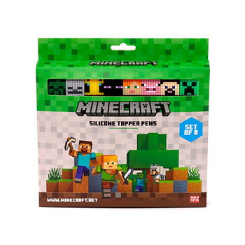 Minecraft 8-Pack Penna med Smal Spets med Silikontopper