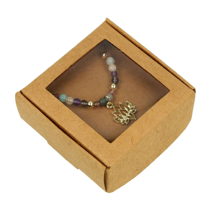 Justerbart halsband lotus, jordgubbskvarts, amazonit, citrin, ametist, obsidian och hematit - 4