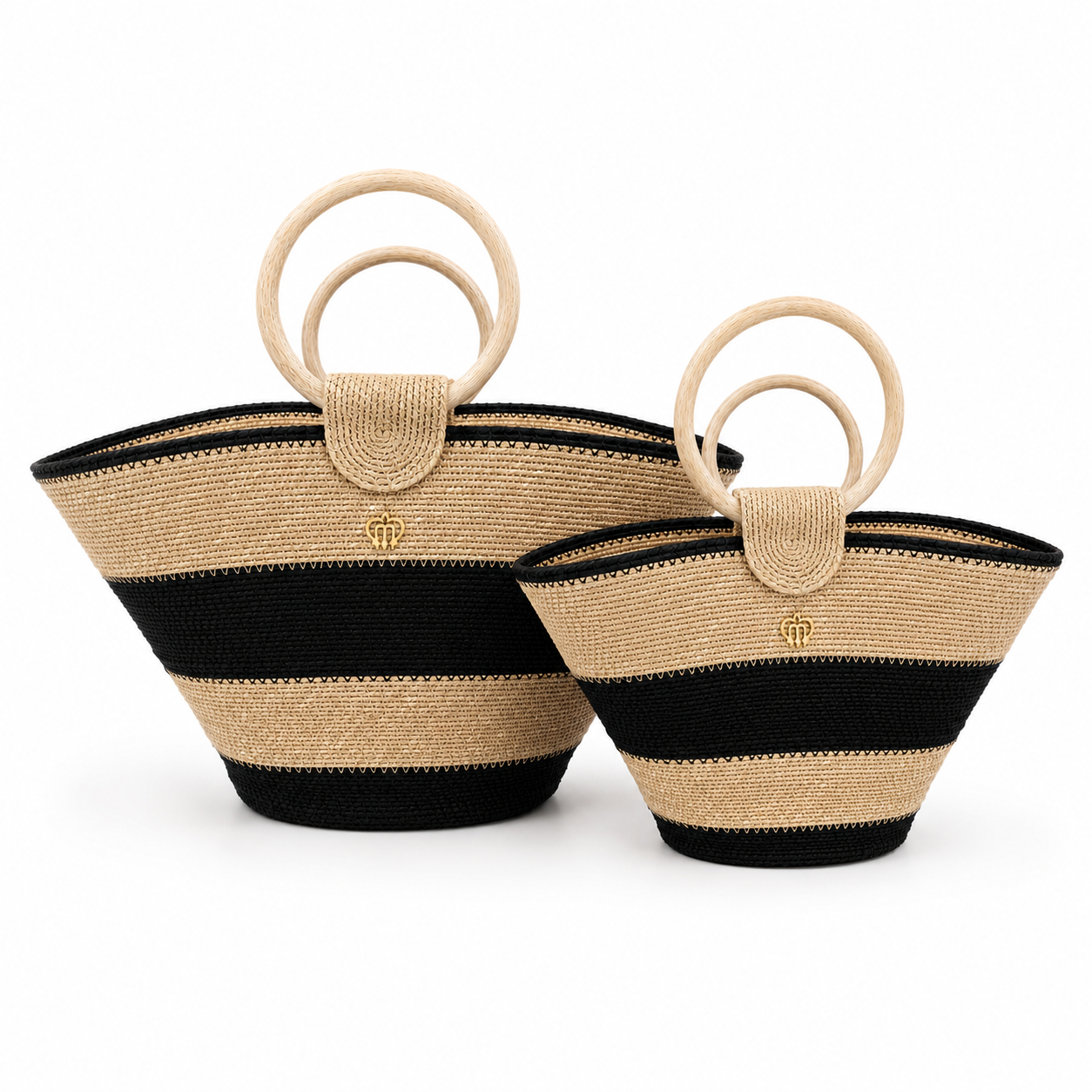 Malkaa Strandväska Ibiza Stripe Natural/Black 