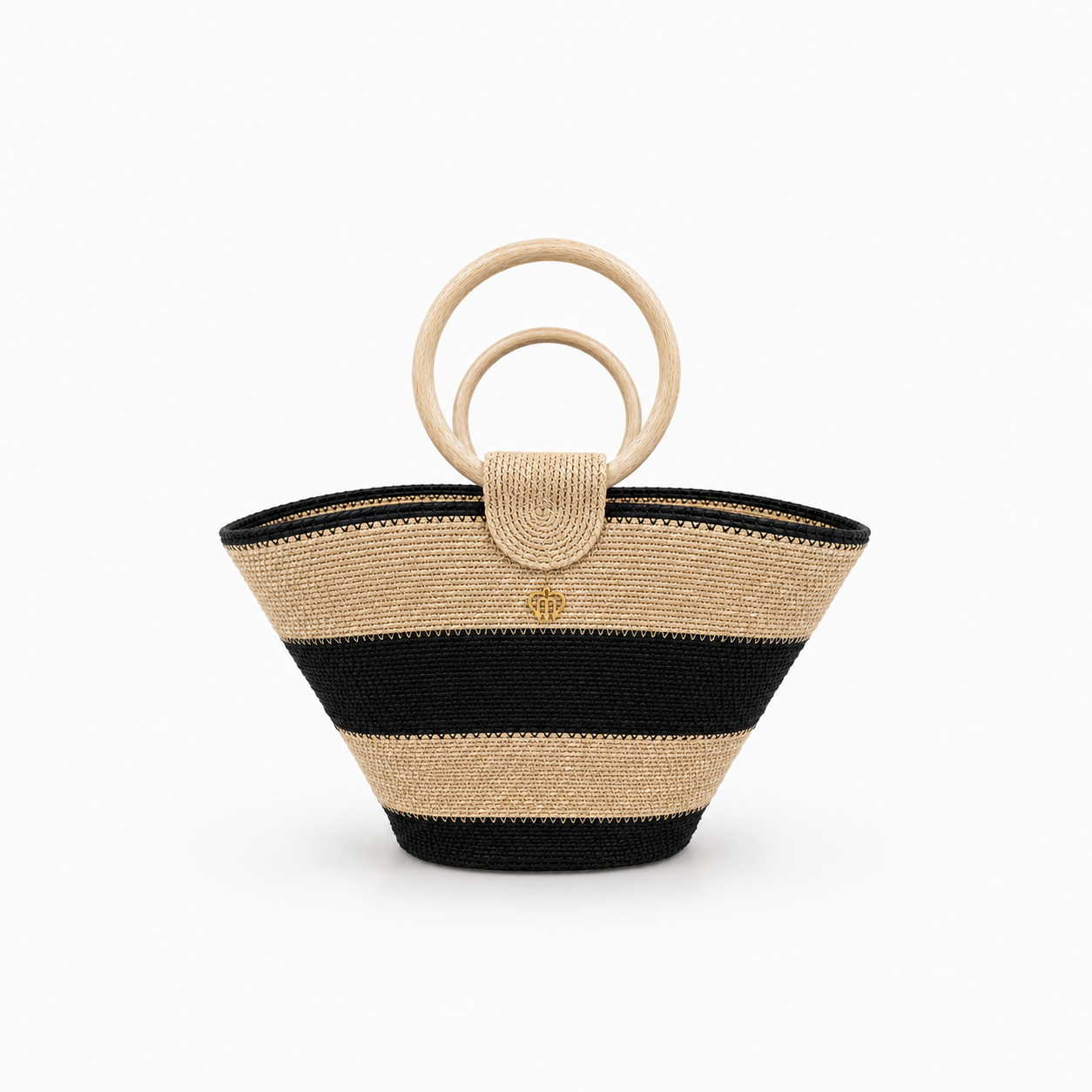 Malkaa Strandväska Ibiza Stripe Natural/Black  - 2