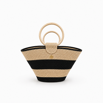 Malkaa Beach Bag Ibiza Stripe Natural/Black