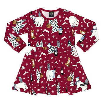 twirl dress WINTER ANIMALS CHILI
