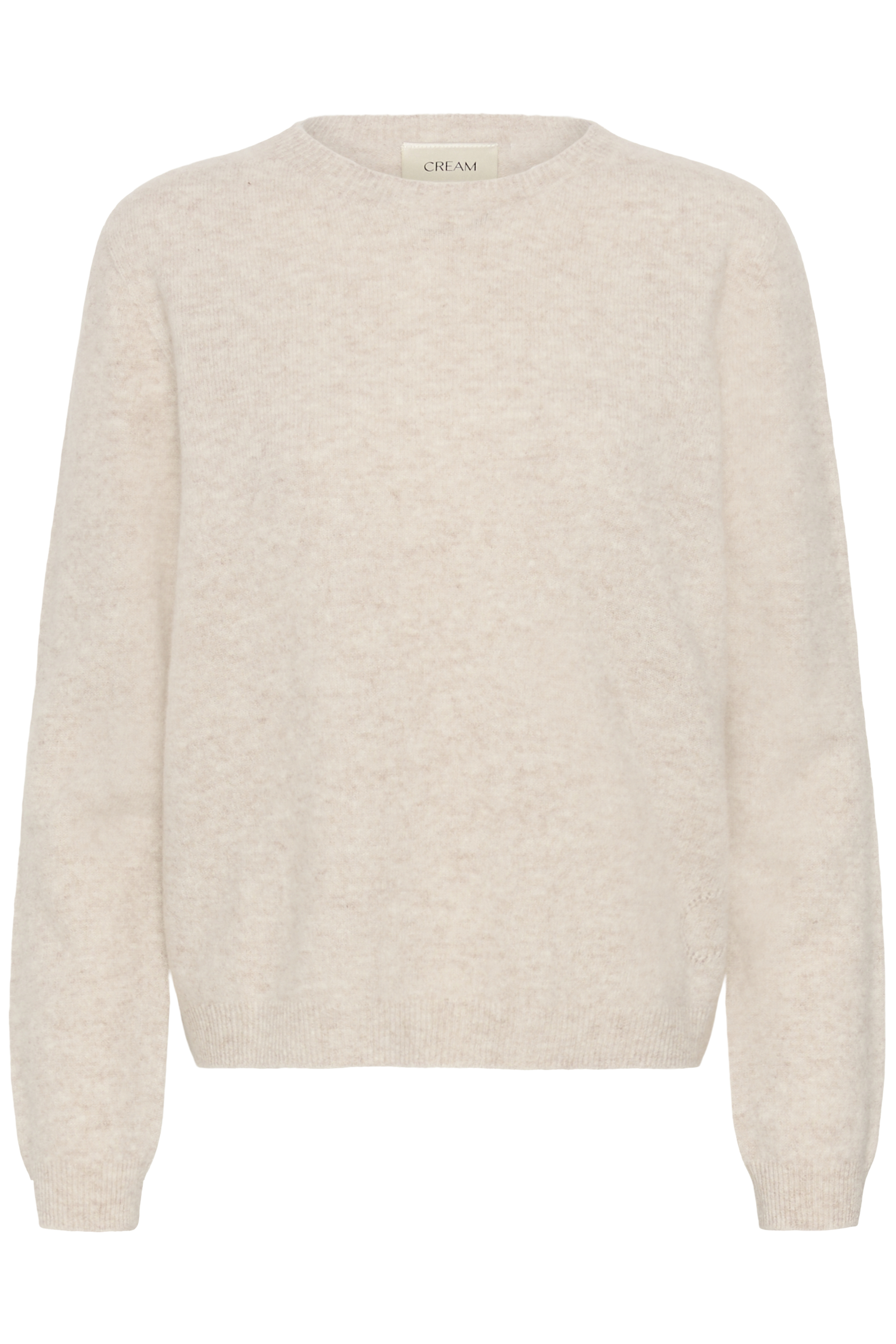 CRMela Pullover Oat Melange Havrefärgad Stickad Ulltröja - 7