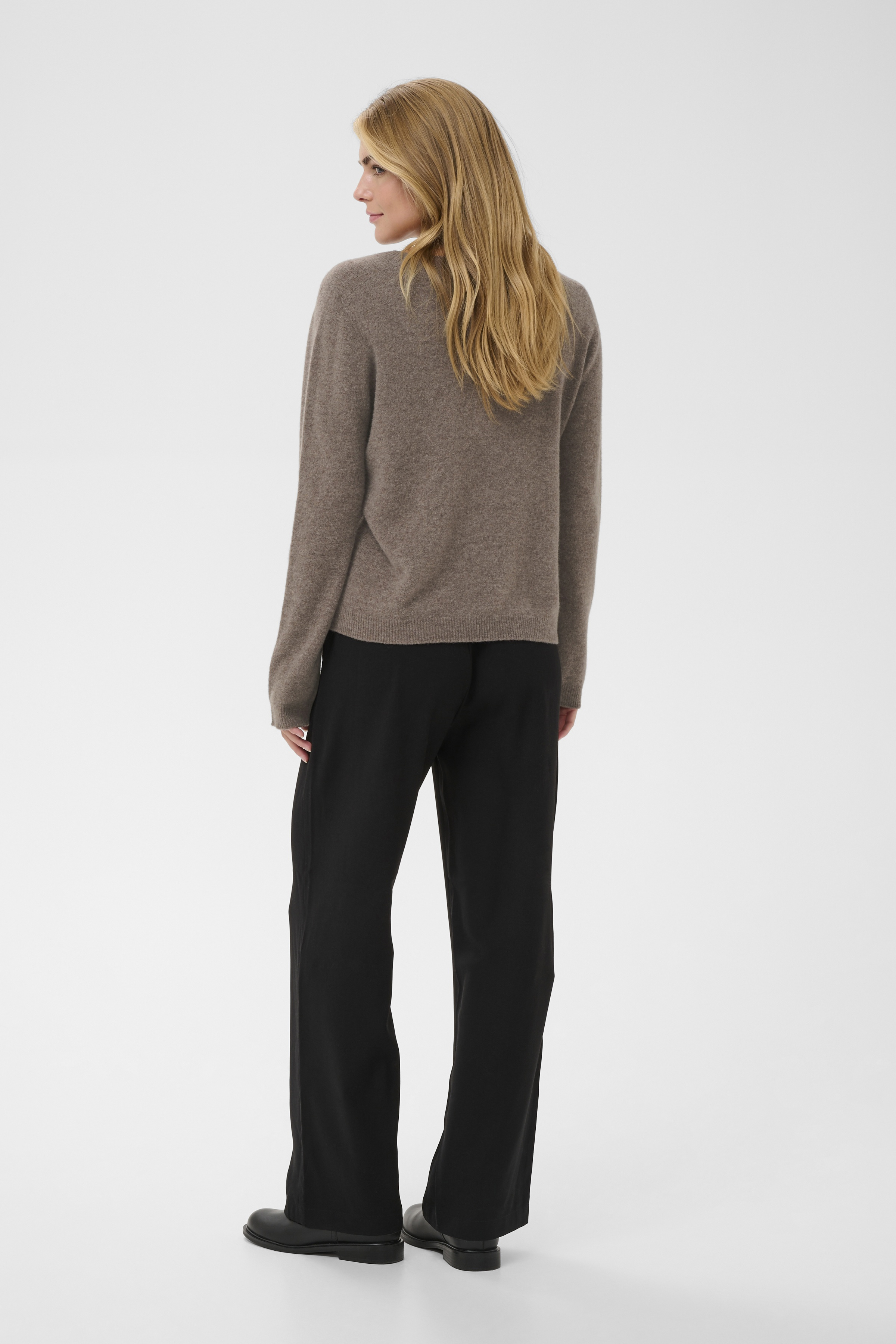 CRMela Pullover Java Melange Havrefärgad Stickad Ulltröja