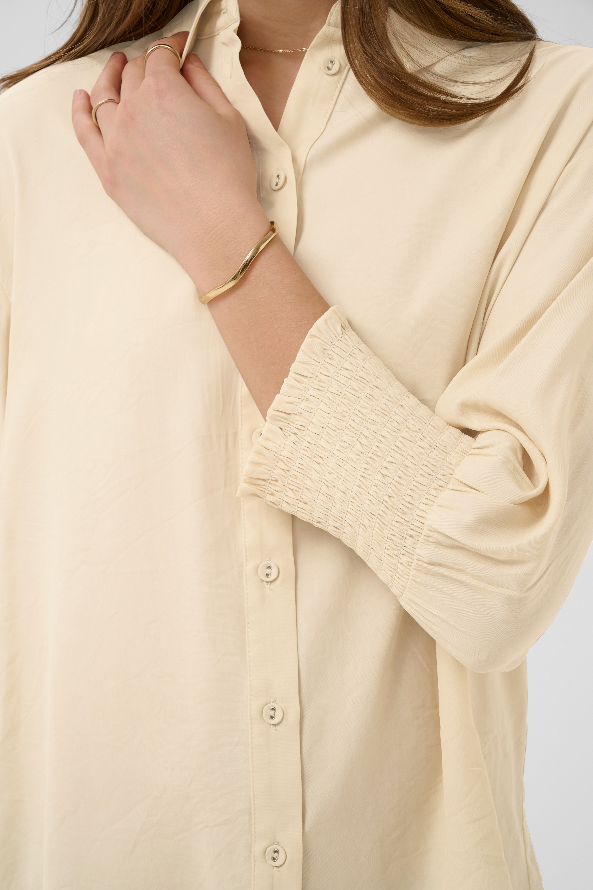 NolaCR Shirt   Bleached Sand  Sandfärgad blus med 3/4-ärm - 4