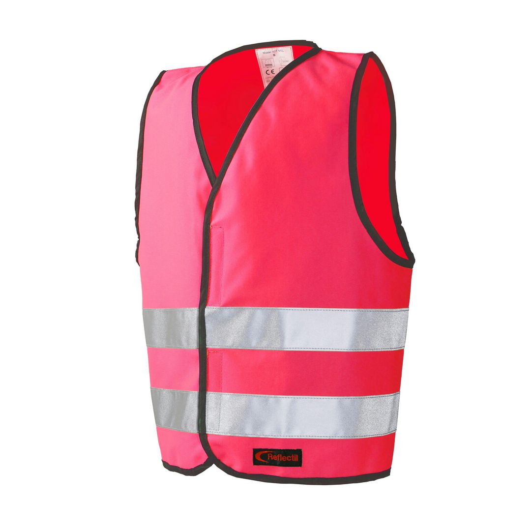Reflexväst barn med kardborre rosa XXS-S